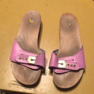 Dr Scholls wood bottom slides